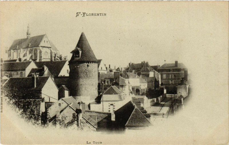 Carte postale ancienne Saint-Florentin - La Tour à Saint-Florentin