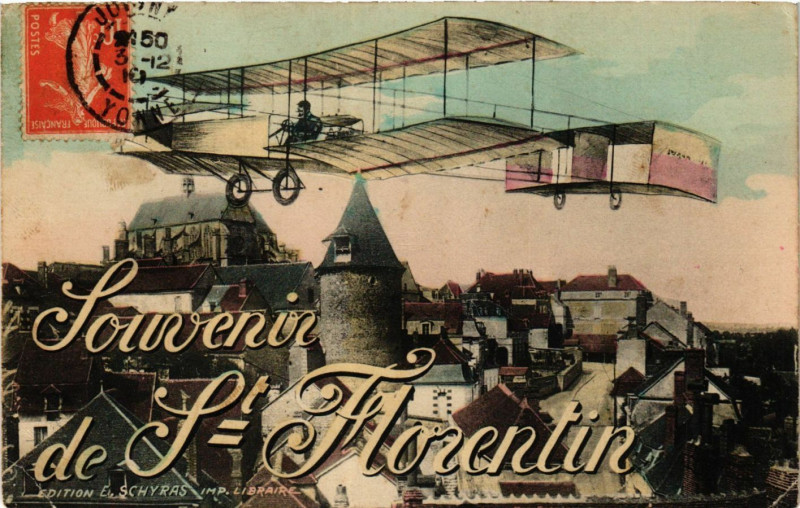 Carte postale ancienne Souvenir de Saint-Florentin à Saint-Florentin