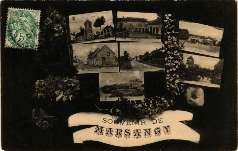 Carte postale ancienne Souvenir de Marsangy à Marsangy