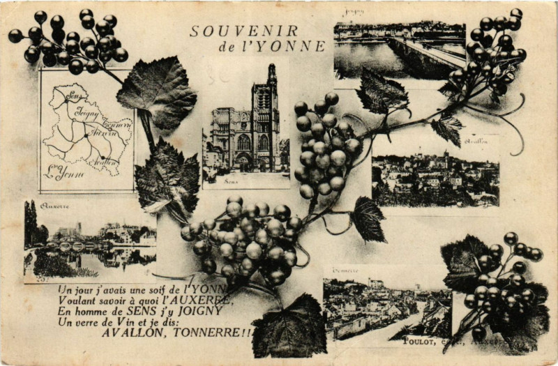 Carte postale ancienne Souvenir de l'Yonne