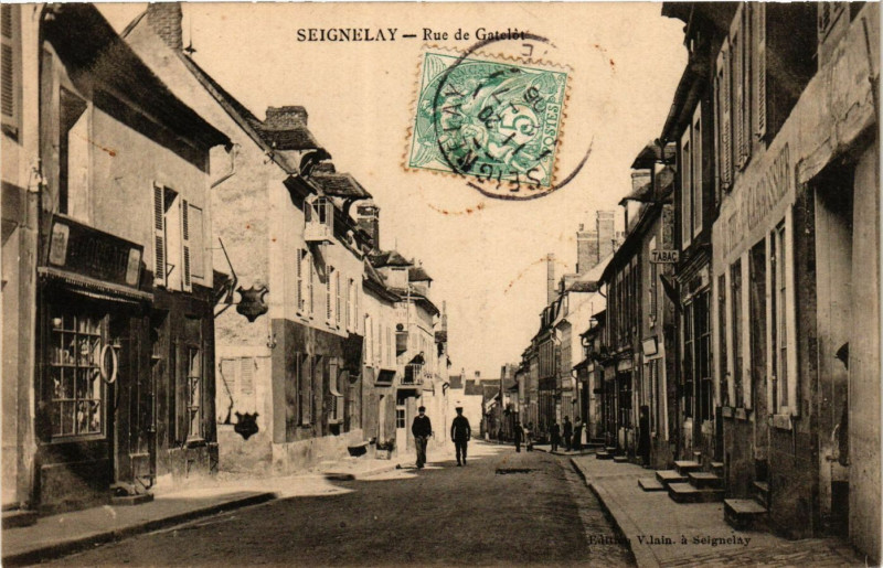 Carte postale ancienne Seignelay - Rue de Gatelev à Seignelay