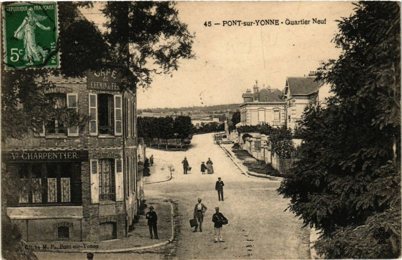 Carte postale ancienne Pont-sur-Yonne - Quartier Neuf à Pont-sur-Yonne