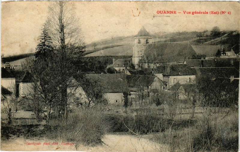 Carte postale ancienne Ouanne - Vue générale (Est) à Ouanne