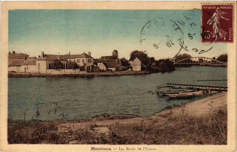 Carte postale ancienne Moneteau - Les Bords de l'Yonne à Monéteau