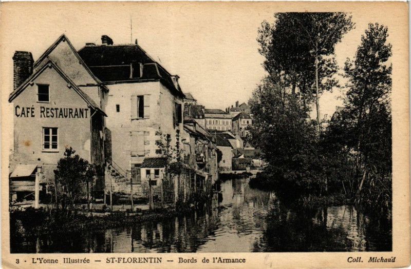 Carte postale ancienne L'Yonne Illustrée - Saint-Florentin - Bords de l'Armance à Saint-Florentin