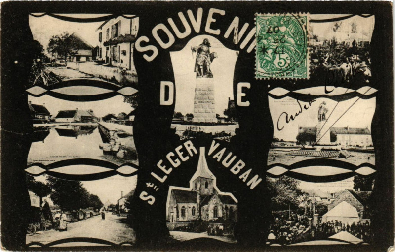 Carte postale ancienne Souvenir de Saint-Leger Vauban
