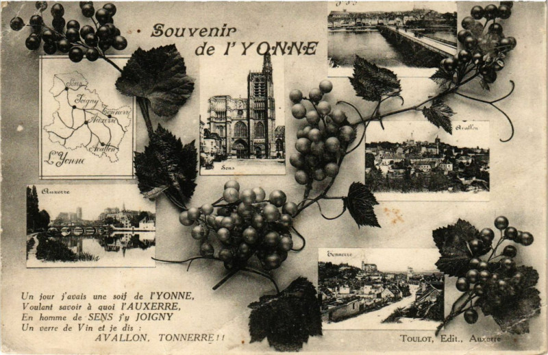 Carte postale ancienne Souvenir de l'Yonne