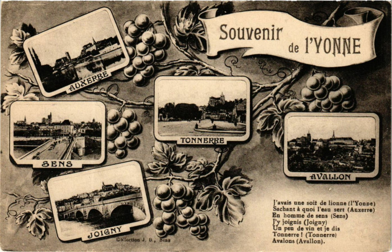 Carte postale ancienne Souvenir de l'Yonne