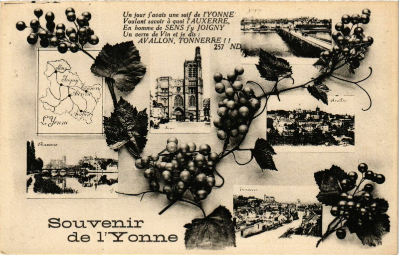 Carte postale ancienne Souvenir de l'Yonne