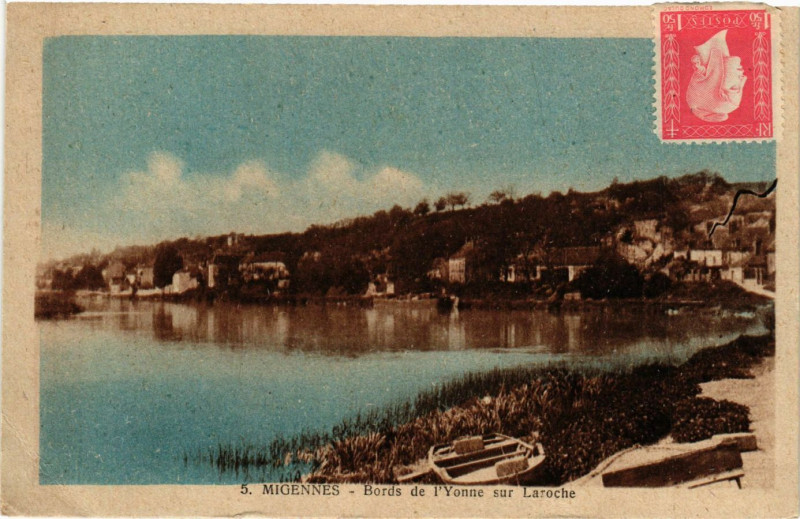 Carte postale ancienne Migennes - Bords de l'Yonne sur Laroche à Migennes