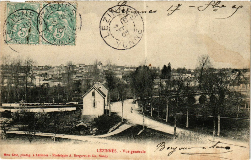 Carte postale ancienne Lezinnes - Vue générale à Lézinnes