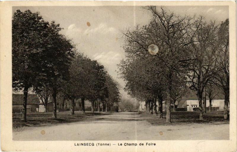 Carte postale ancienne Lainseq - Le Camp de Foire à Lain