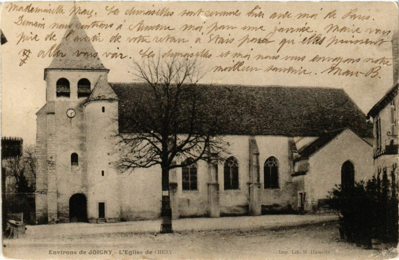 Carte postale ancienne Env. de Joigny - L'Eglise de Chesy à Joigny