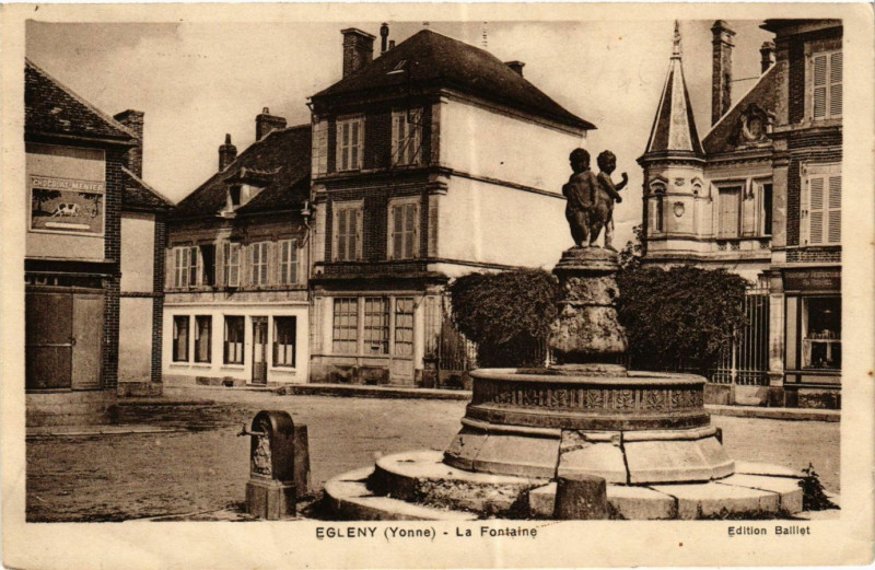 Carte postale ancienne Egleny - La Fontaine à Égleny