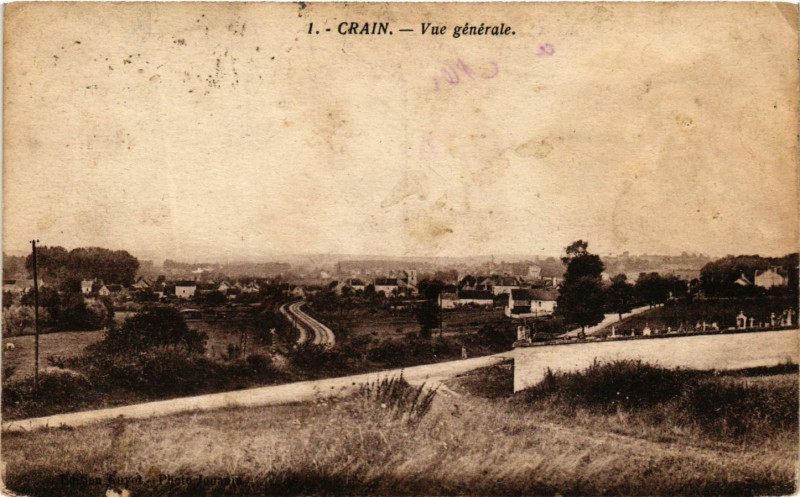 Carte postale ancienne Crain - Vue générale à Crain