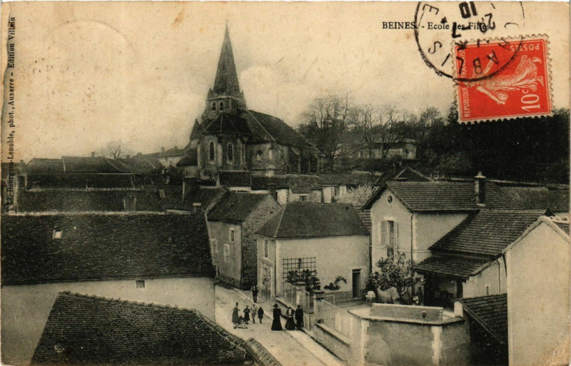 Carte postale ancienne Beines - Ecole les Filles à Beine