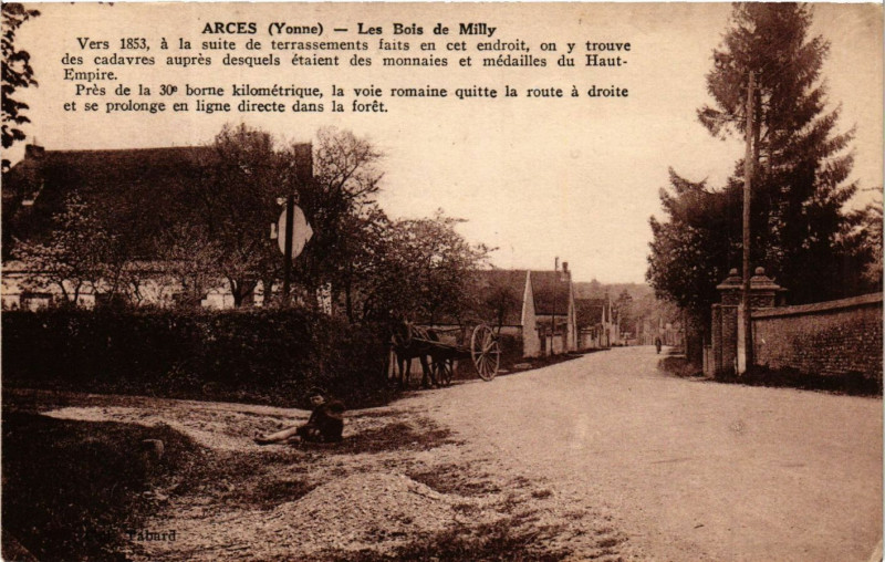 Carte postale ancienne Arces - Les Bois de Milly - Vers 1853 a la suite