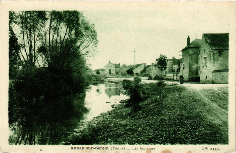 Carte postale ancienne Annay-sur-Serein - Les fontaines à Annay-sur-Serein