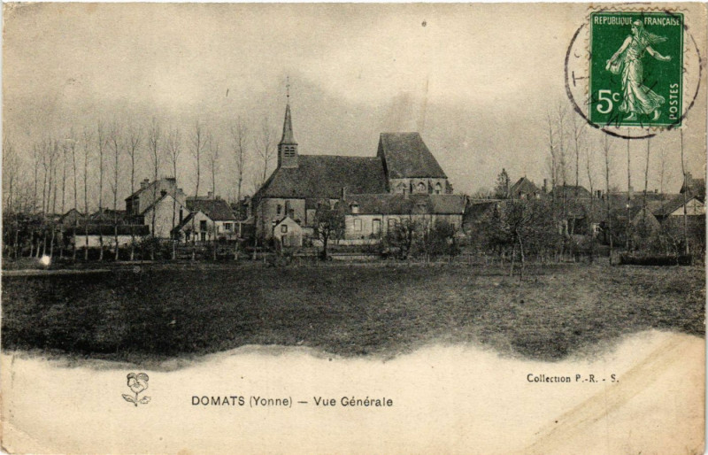 Carte postale ancienne Domats - Vue générale à Domats