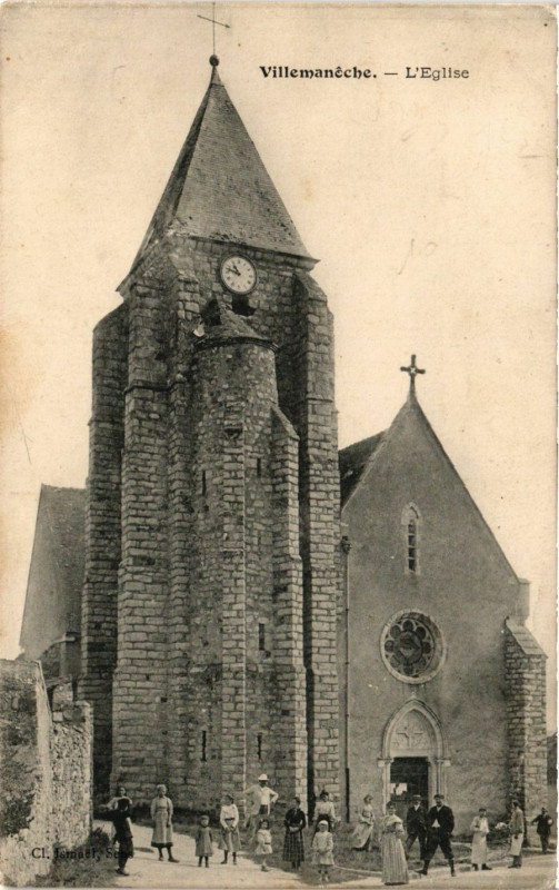Carte postale ancienne Villemaneche - L'Eglise