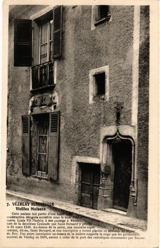Carte postale ancienne Vezelay Hist. - Vieilles Maisons à Vézelay