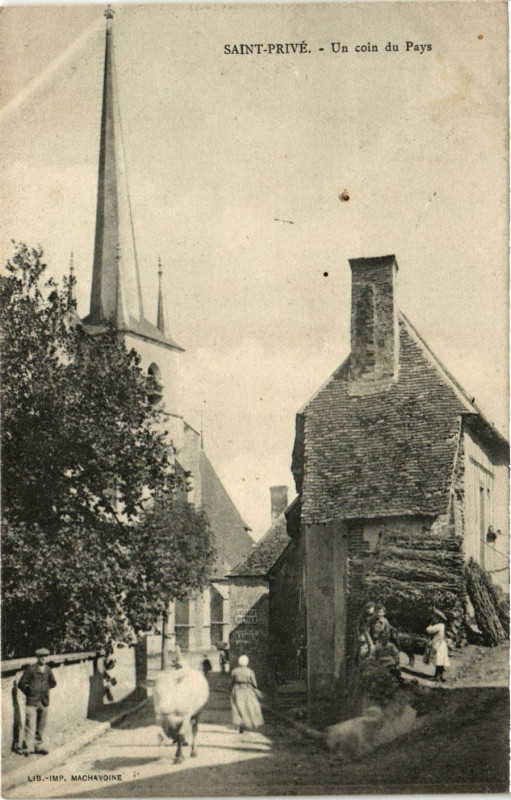 Carte postale ancienne Saint-Prive - Un coin du Pays à Saint-Privé