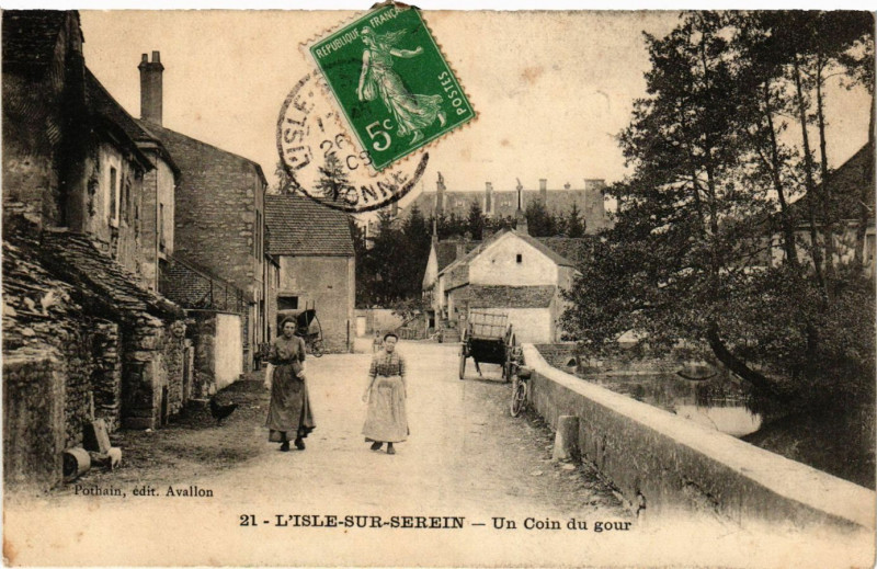 Carte postale ancienne L'Isle-sur-Serein - Un Coin du gour à L'Isle-sur-Serein