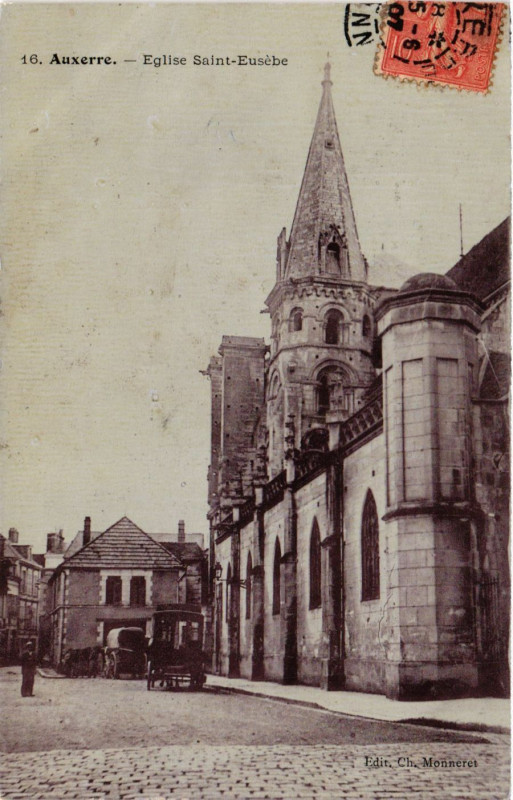 Carte postale ancienne Auxerre - Eglise Saint-Eusebe à Auxerre