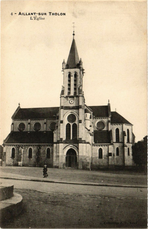 Carte postale ancienne Aillant-sur-Tholon - L'Eglise