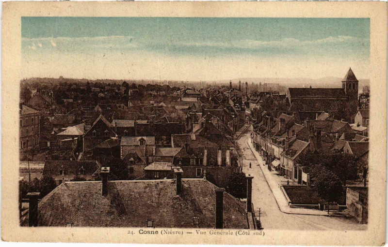 Carte postale ancienne Cosne Vue générale Nievre