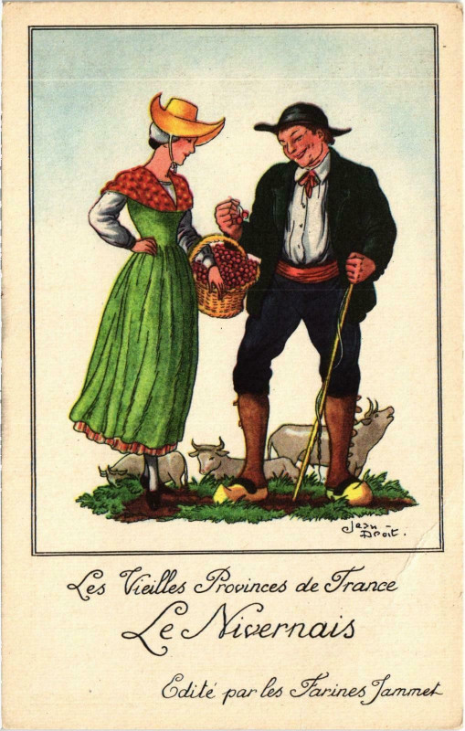 Carte postale ancienne Les vieilles Provinces de France Le Nivernais Nievre