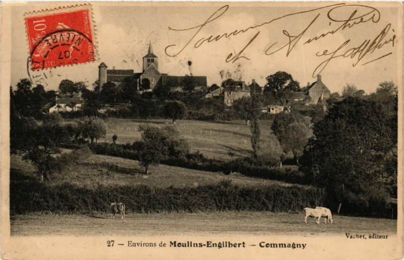 Carte postale ancienne Env. de Moulins-Engilbert - Compagny à Moulins-Engilbert
