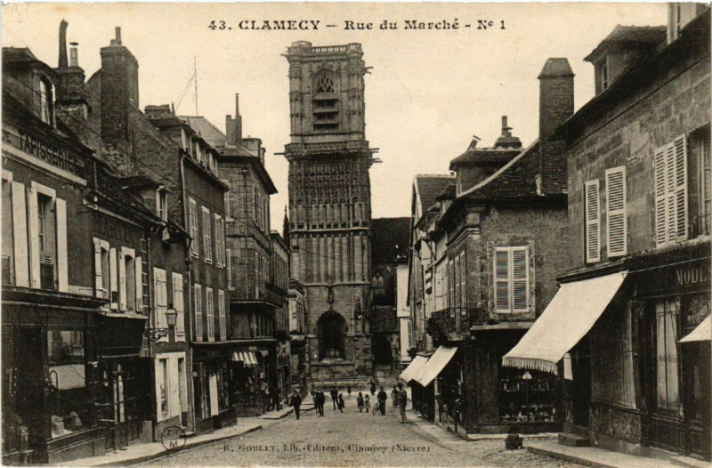 Carte postale ancienne Clamecy - Rue du Marche à Clamecy