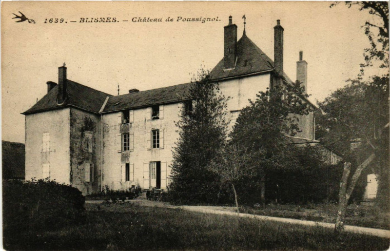 Carte postale ancienne Blismes - Chateau de Poussignol à Blismes