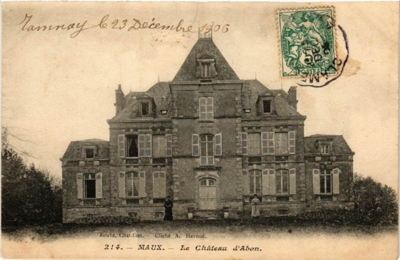 Carte postale ancienne Maux - Le Chateau d'Abon à Maux