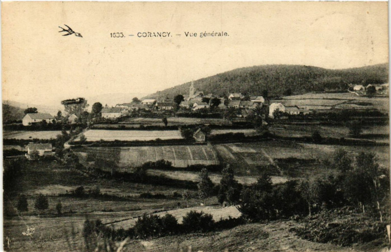 Carte postale ancienne Corancy - Vue générale à Corancy