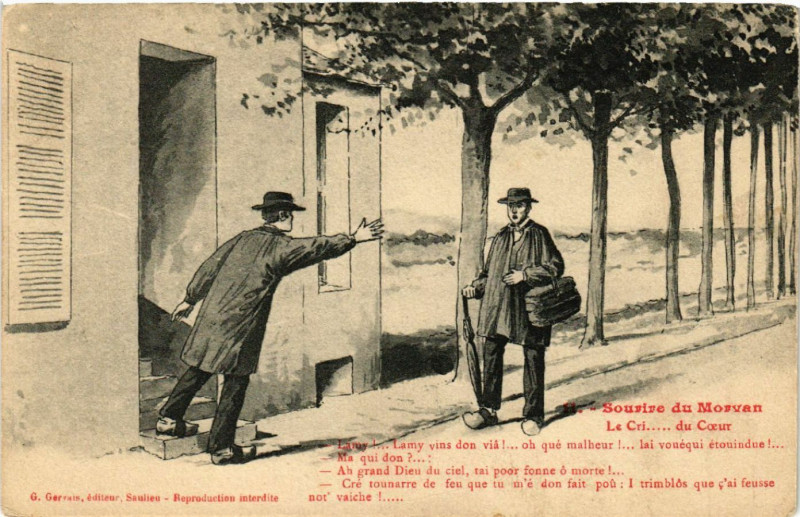 Carte postale ancienne Sourire du Morvan - Le Cri.... du Coeur