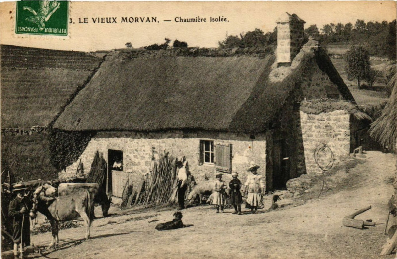 Carte postale ancienne Le Vieux Morvan - Chaumiere isolée