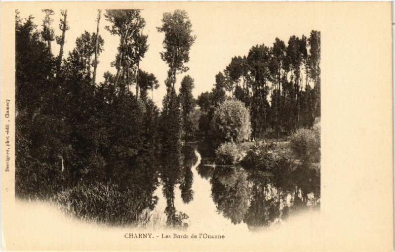 Carte postale ancienne Charny - Les Bords de l'Ouanne