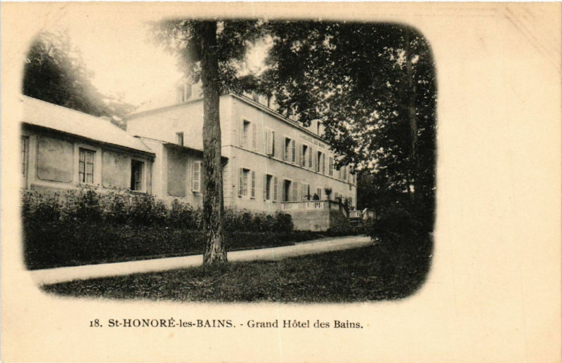 Carte postale ancienne Saint-Honore-les-Bains - Grand Hotel des Bains à Saint-Honoré-les-Bains