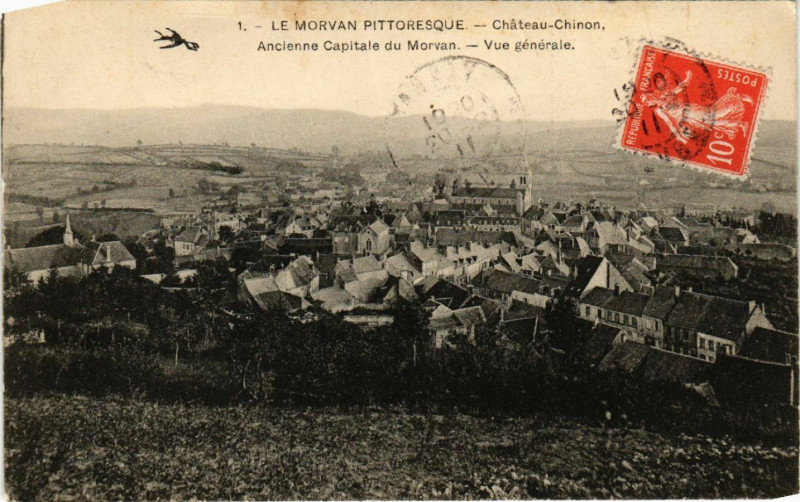 Carte postale ancienne Le Morvan Pitt...chateau-Chinon - Ancienne Capitale du Morvan