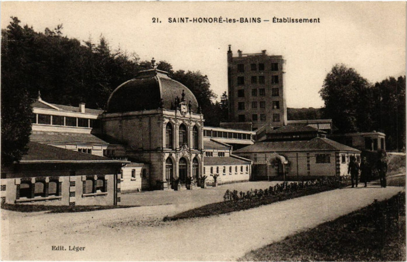 Carte postale ancienne Saint-Honore-les-Bains - Etabl. à Saint-Honoré-les-Bains
