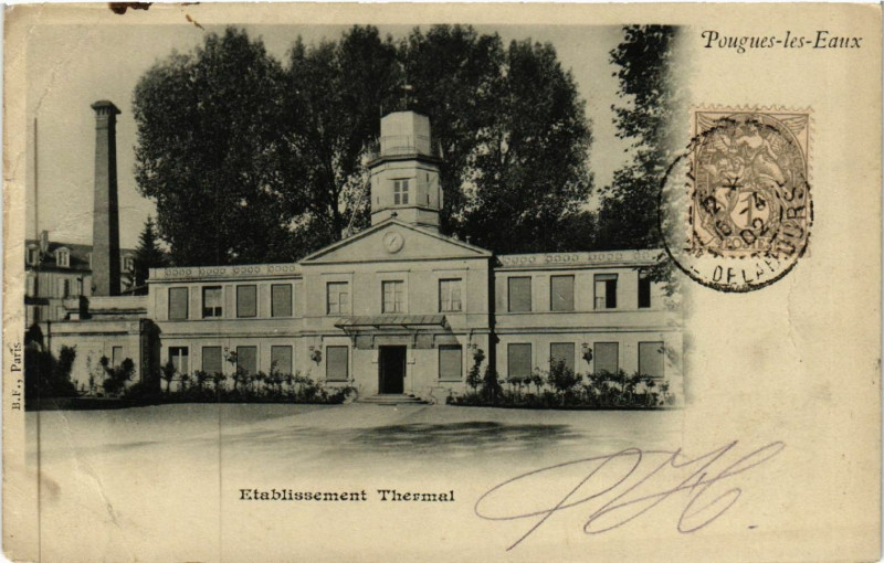 Carte postale ancienne Pougues-les-Eaux - Etabl. Thermal à Pougues-les-Eaux