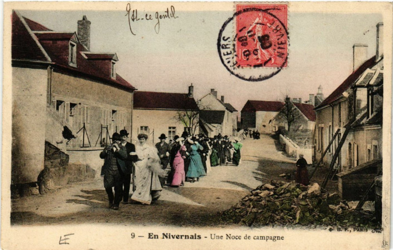 Carte postale ancienne En Nivernais - Une Noce de campagne