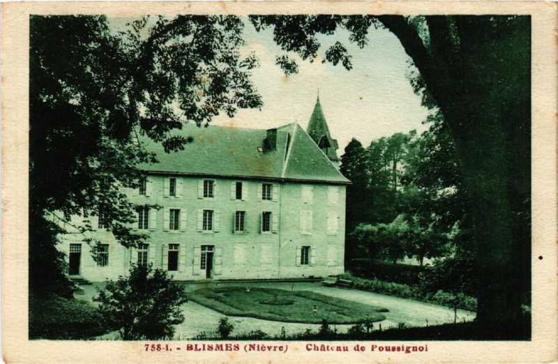 Carte postale ancienne Blismes - Chateau de Poussignol à Blismes