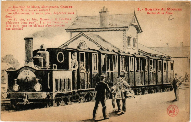 Carte postale ancienne Sourire du Morvan - Retour de la Foire