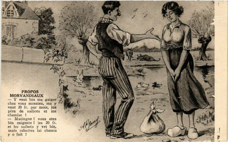 Carte postale ancienne Propos Morvandiaux