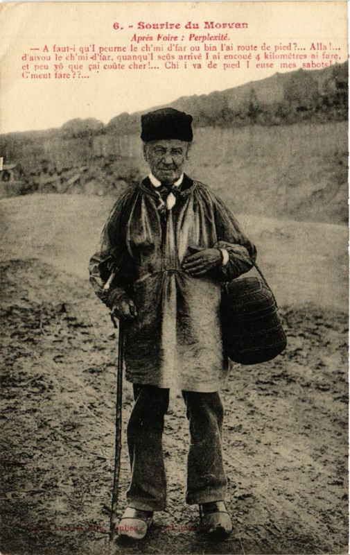 Carte postale ancienne Sourire du Morvan - Apres Foire: Perplexite