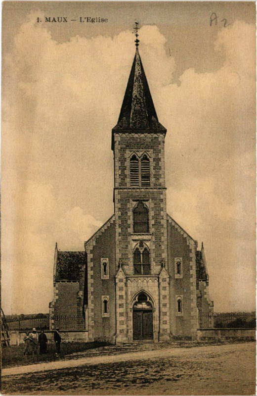 Carte postale ancienne Maux - L'Eglise à Maux