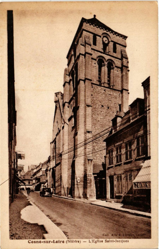 Carte postale ancienne Cosne-sur-Loire - L'Eglise Saint-Jacques
